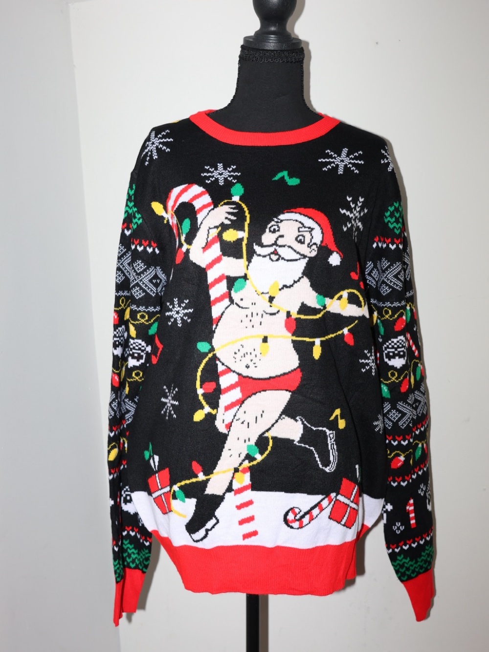 Ugly Christmas Sweater for Men Funny Santa
